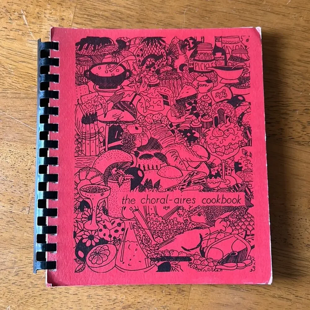 Cookbook Choral-Aires Chorus Sweet Adelines 1981 VTG Recipe Book Red